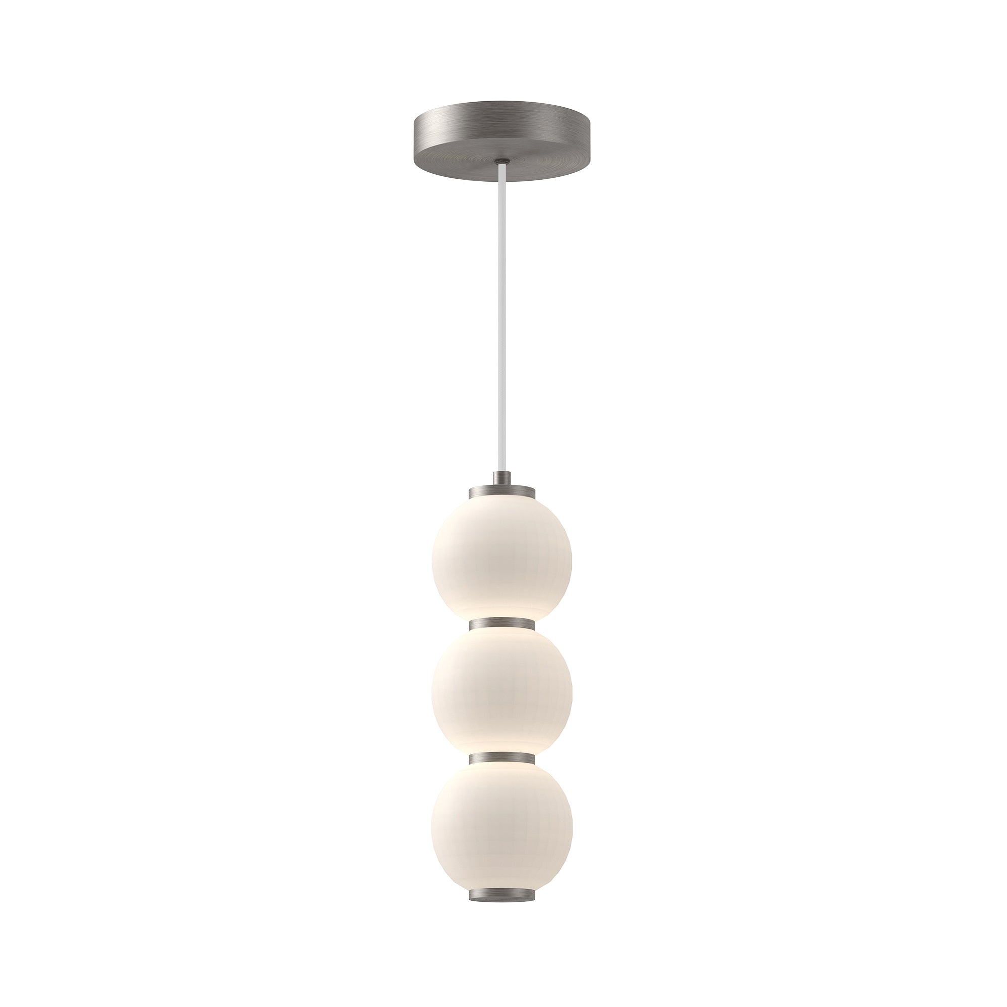 Bijou 7-in Brushed Nickel/Opal Matte Glass LED Pendant by Alora Lighting | PD530313BNOP-UNV | Alora Lighting