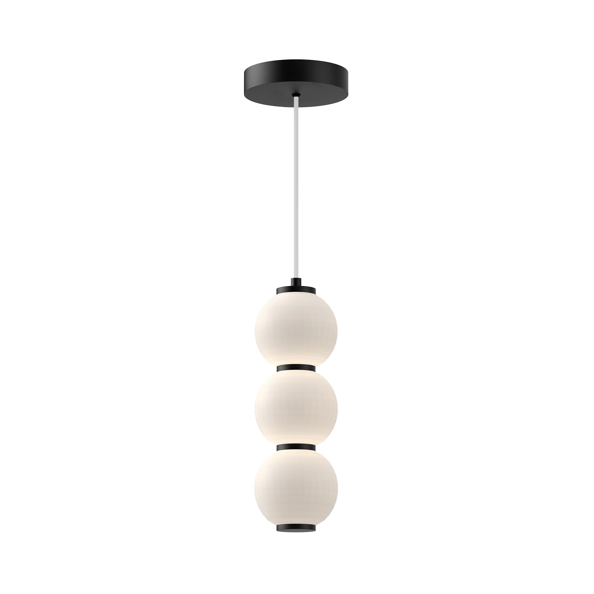 Bijou 7-in Matte Black/Opal Matte Glass LED Pendant by Alora Lighting | PD530313MBOP-UNV | Alora Lighting
