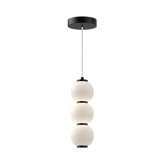 Bijou 7-in Matte Black/Opal Matte Glass LED Pendant by Alora Lighting | PD530313MBOP-UNV | Alora Lighting