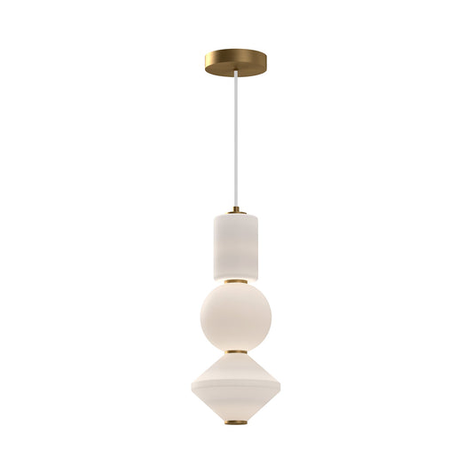 Bijou 8-in Aged Gold/Opal Matte Glass LED Pendant by Alora Lighting | PD530341AGOP-UNV | Alora Lighting