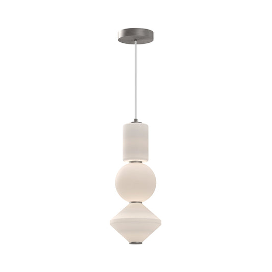 Bijou 8-in Brushed Nickel/Opal Matte Glass LED Pendant by Alora Lighting | PD530341BNOP-UNV | Alora Lighting