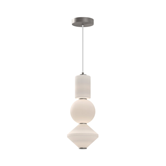 Bijou 8-in Brushed Nickel/Opal Matte Glass LED Pendant by Alora Lighting | PD530341BNOP-UNV | Alora Lighting