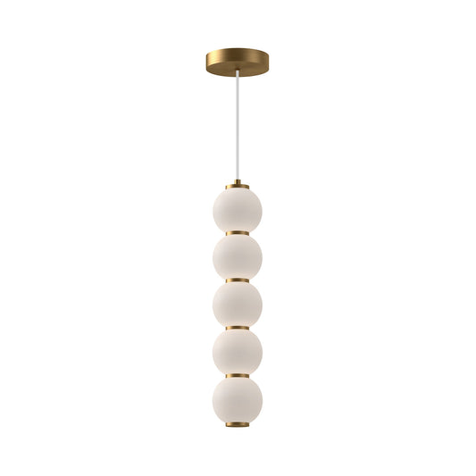 Bijou 5-in Aged Gold/Opal Matte Glass LED Pendant by Alora Lighting | PD531515AGOP-UNV | Alora Lighting