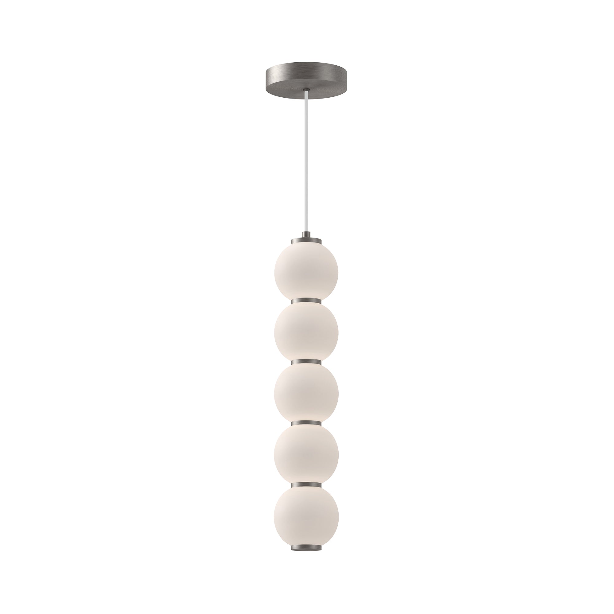 Bijou 5-in Brushed Nickel/Opal Matte Glass LED Pendant by Alora Lighting | PD531515BNOP-UNV | Alora Lighting