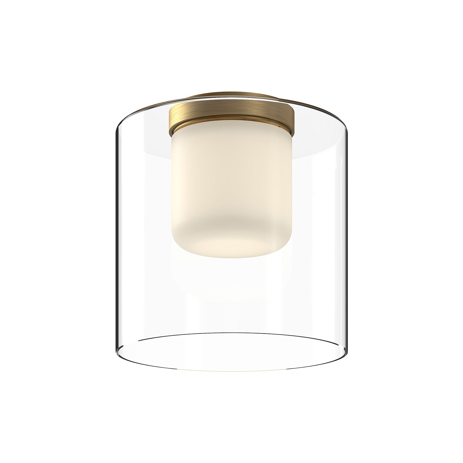 Birch LED Flush Mount in Brushed Gold/Clear Finish | Kuzco Lighting