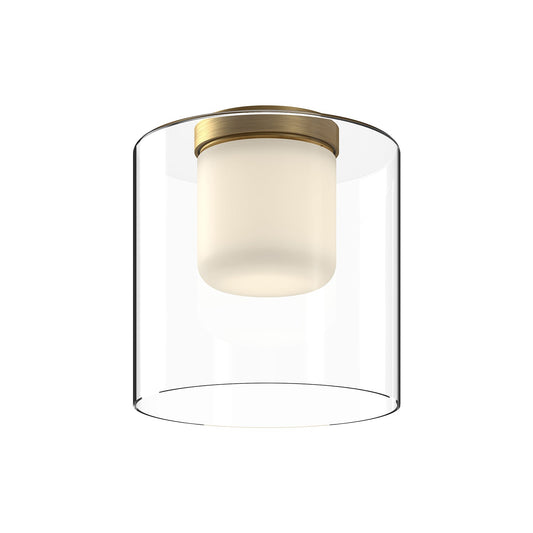 Birch LED Flush Mount in Brushed Gold/Clear Finish | Kuzco Lighting