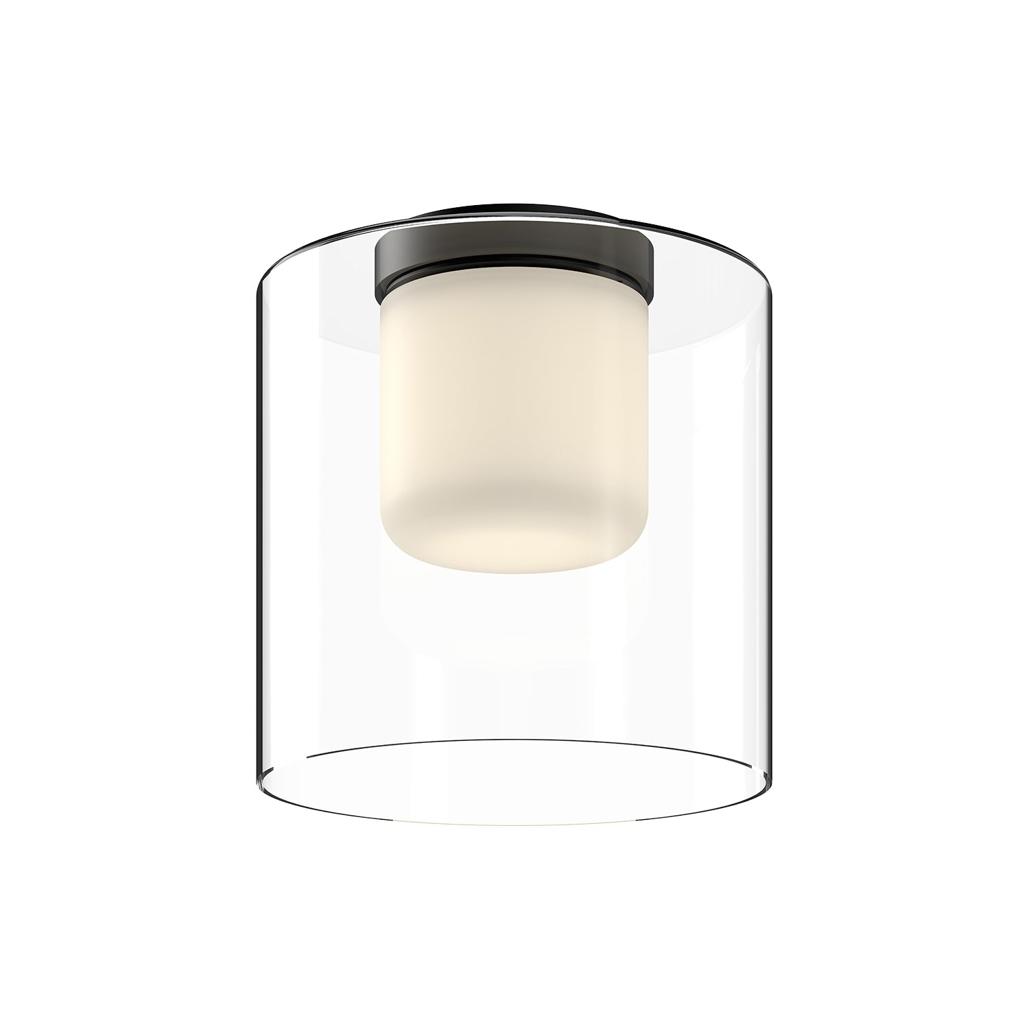 Birch LED Flush Mount in Black/Clear Finish | Kuzco Lighting
