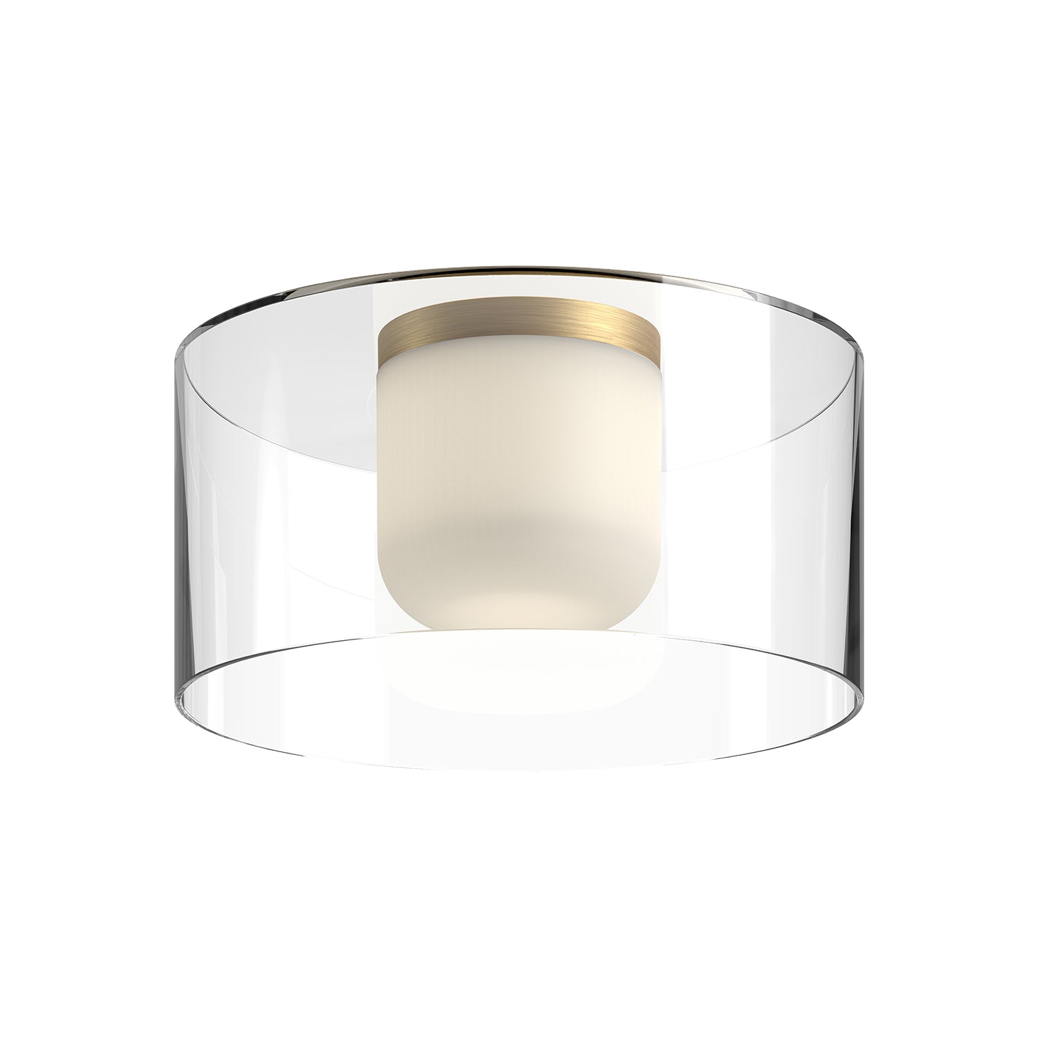 Birch LED Flush Mount in Brushed Gold/Clear Finish | Kuzco Lighting