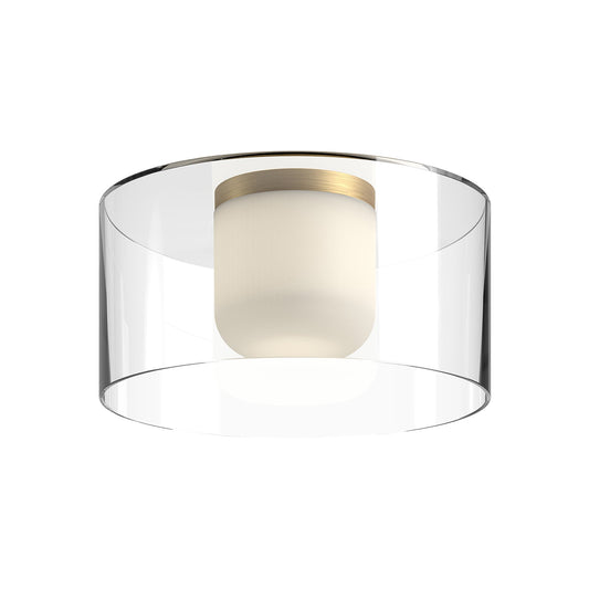 Birch LED Flush Mount in Brushed Gold/Clear Finish | Kuzco Lighting