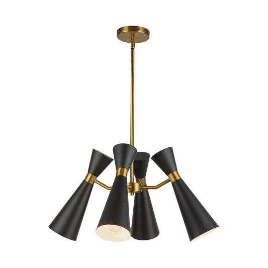 Blake 24-in Matte Black/Aged Gold Socket Chandelier by Alora Lighting | CH574424MBAG | Alora Lighting