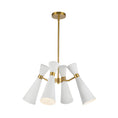 Load image into Gallery viewer, Blake 24-in White/Aged Gold Socket Chandelier by Alora Lighting | CH574424WHAG | Alora Lighting
