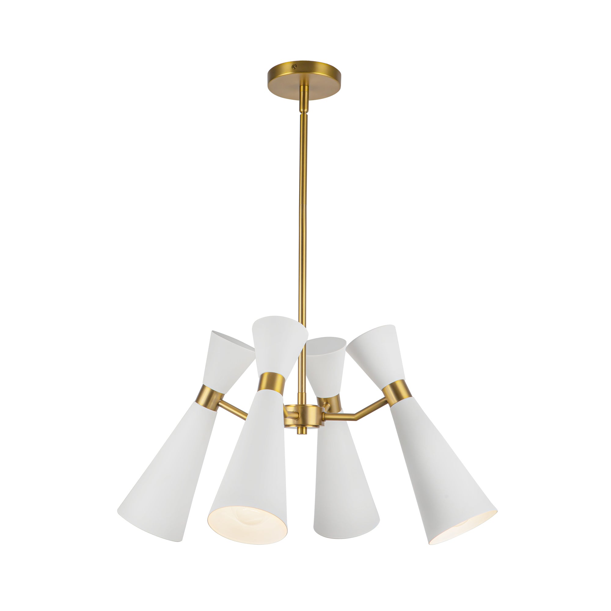 Blake 24-in White/Aged Gold Socket Chandelier by Alora Lighting | CH574424WHAG | Alora Lighting