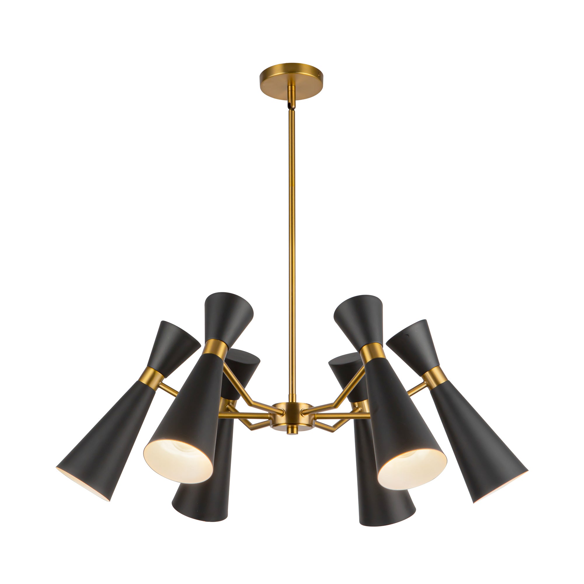 Blake 32-in Matte Black/Aged Gold Socket Chandelier by Alora Lighting | CH574632MBAG | Alora Lighting