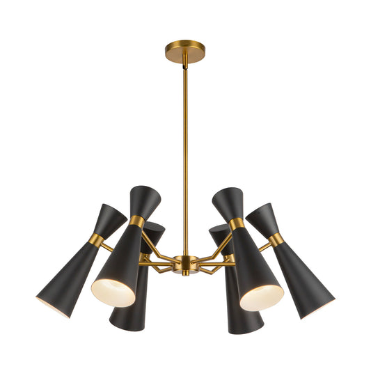 Blake 32-in Matte Black/Aged Gold Socket Chandelier by Alora Lighting | CH574632MBAG | Alora Lighting