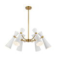 Load image into Gallery viewer, Blake 32-in White/Aged Gold Socket Chandelier by Alora Lighting | CH574632WHAG | Alora Lighting
