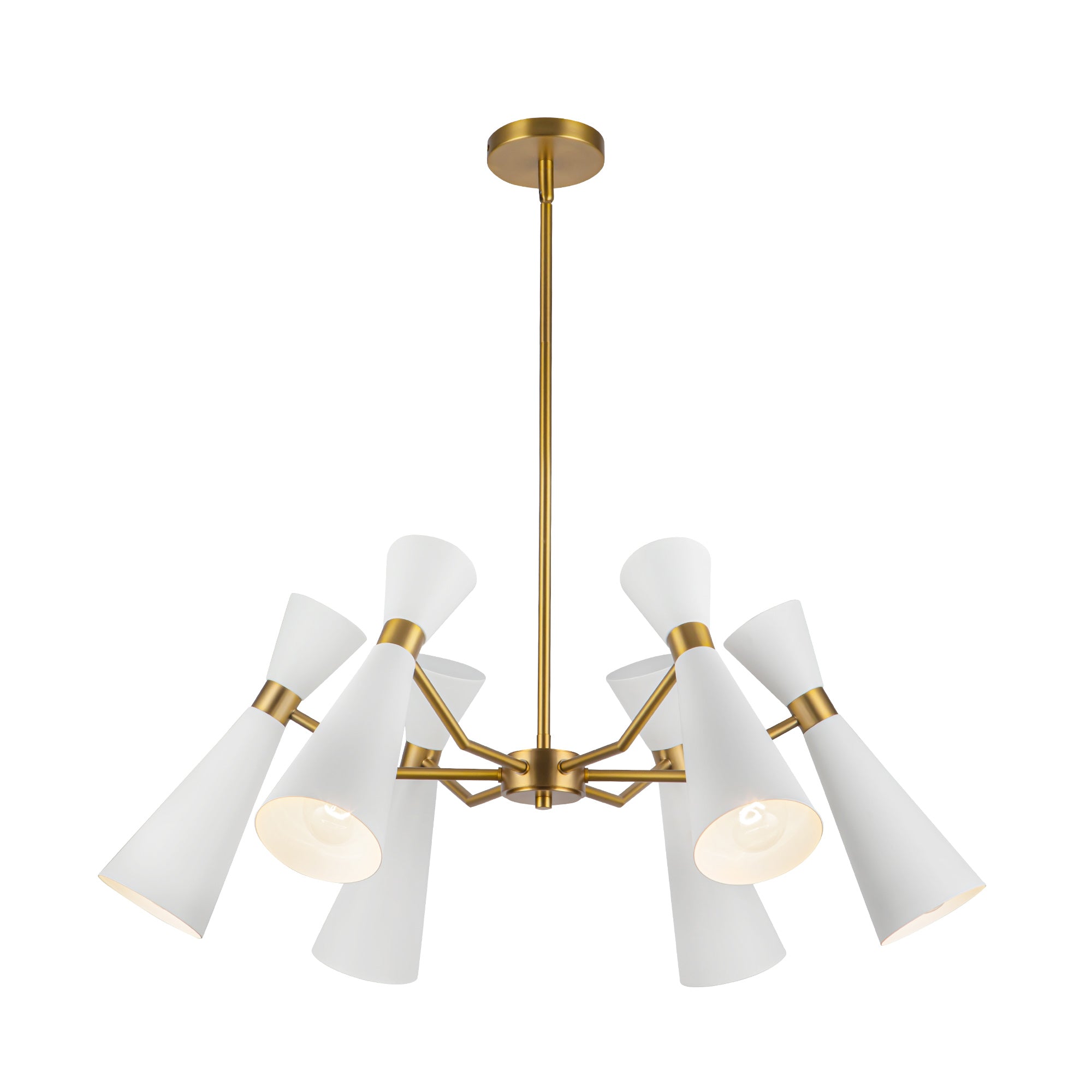 Blake 32-in White/Aged Gold Socket Chandelier by Alora Lighting | CH574632WHAG | Alora Lighting