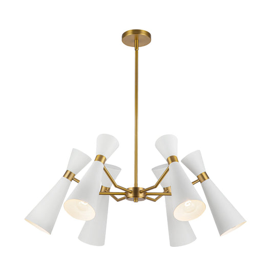 Blake 32-in White/Aged Gold Socket Chandelier by Alora Lighting | CH574632WHAG | Alora Lighting