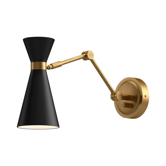 Blake 5-in Aged Gold/Matte Black 1 Light Wall/Vanity by Alora Lighting | WV574524MBAG | Alora Lighting