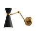 Blake 5-in Aged Gold/Matte Black 1 Light Wall/Vanity by Alora Lighting | WV574524MBAG | Alora Lighting