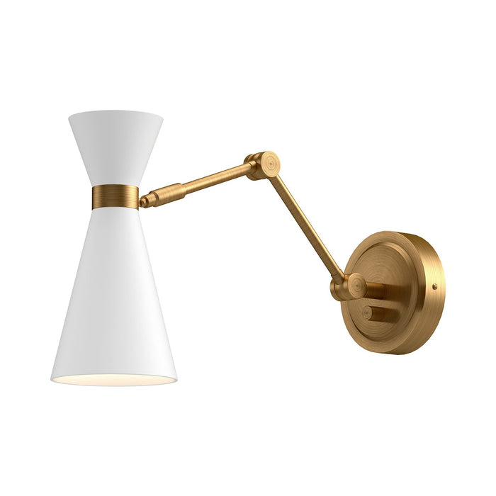 Blake 5-in Aged Gold/White 1 Light Wall/Vanity by Alora Lighting | WV574524WHAG | Alora Lighting