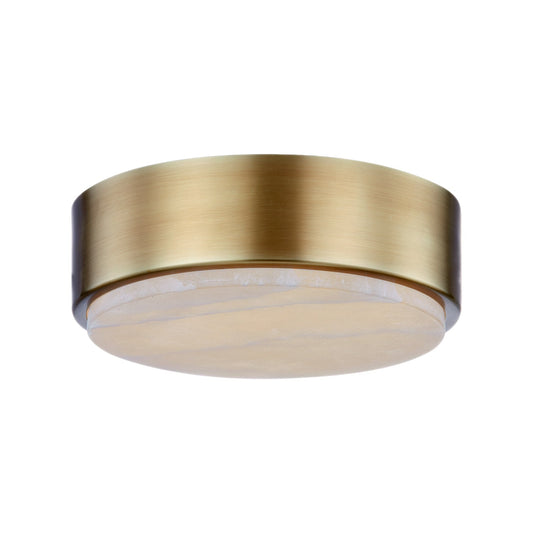 Blanco 8-in Vintage Brass/Alabaster LED Flush Mount by Alora Lighting | FM325108VBAR-5CCT | Alora Lighting