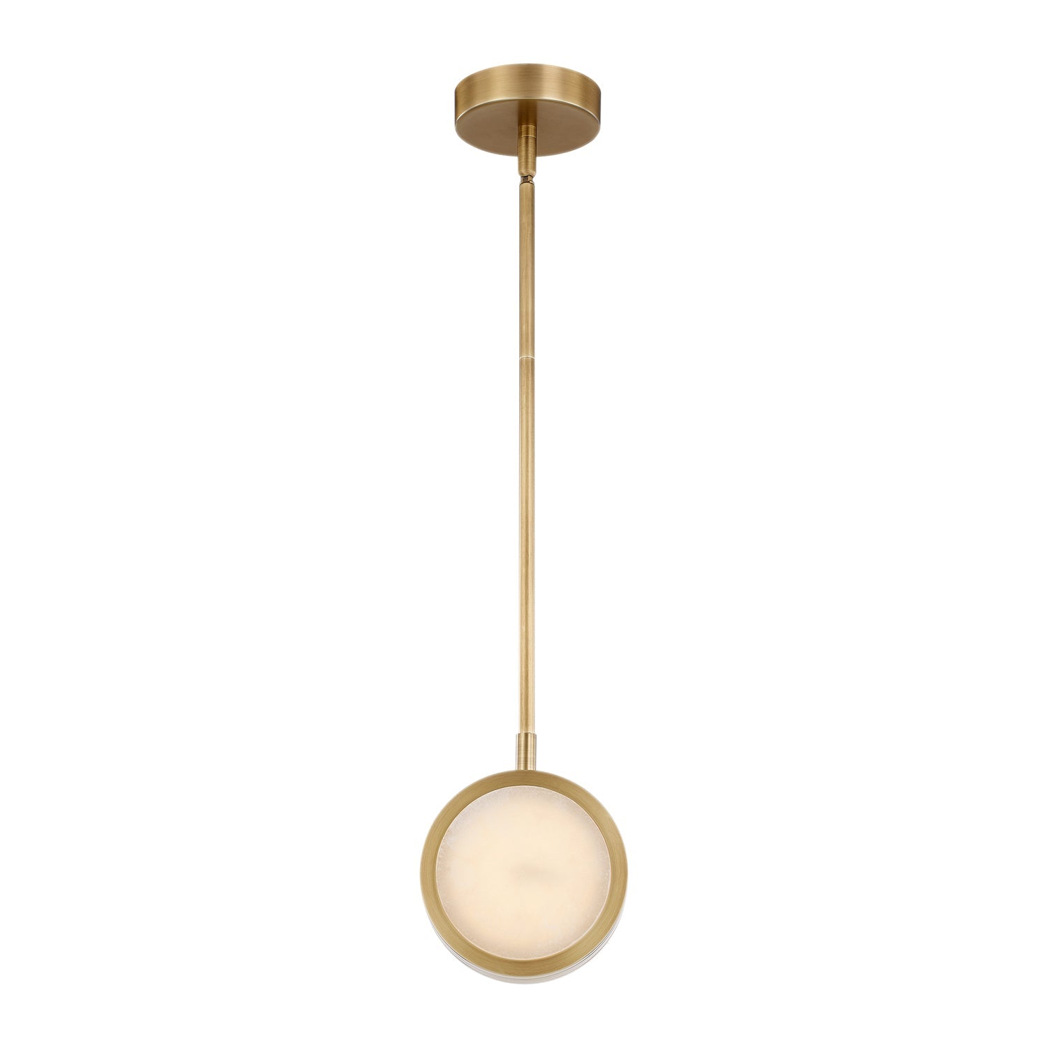 Blanco 6-in Vintage Brass/Alabaster LED Pendant by Alora Lighting | PD325106VBAR-UNV | Alora Lighting