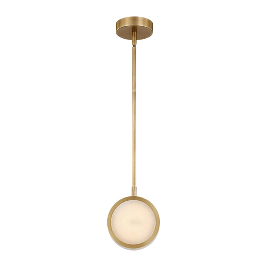 Blanco 6-in Vintage Brass/Alabaster LED Pendant by Alora Lighting | PD325106VBAR-UNV | Alora Lighting