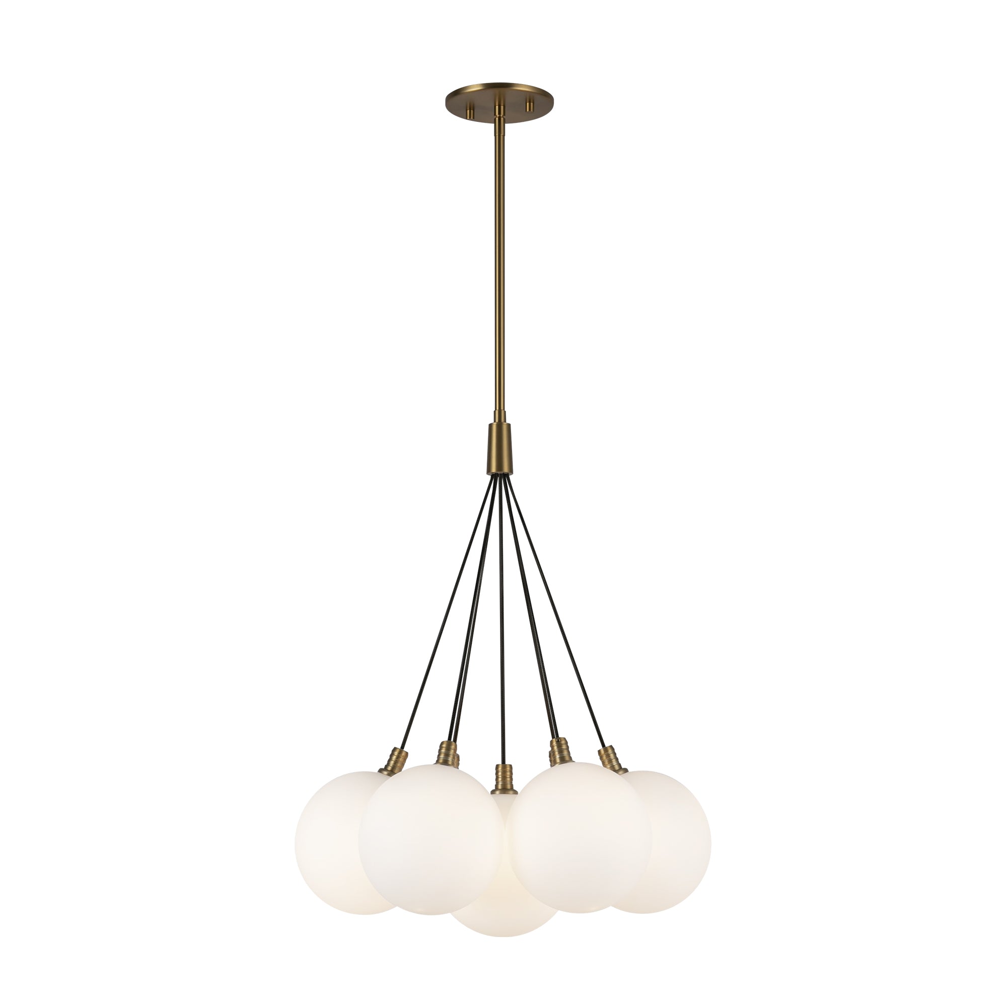 Bolla LED Chandelier in Brushed Gold/Opal Glass Finish | Kuzco Lighting