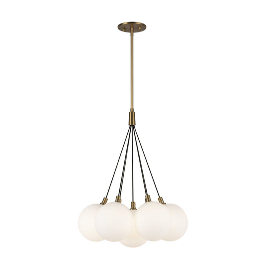 Bolla LED Chandelier in Brushed Gold/Opal Glass Finish | Kuzco Lighting