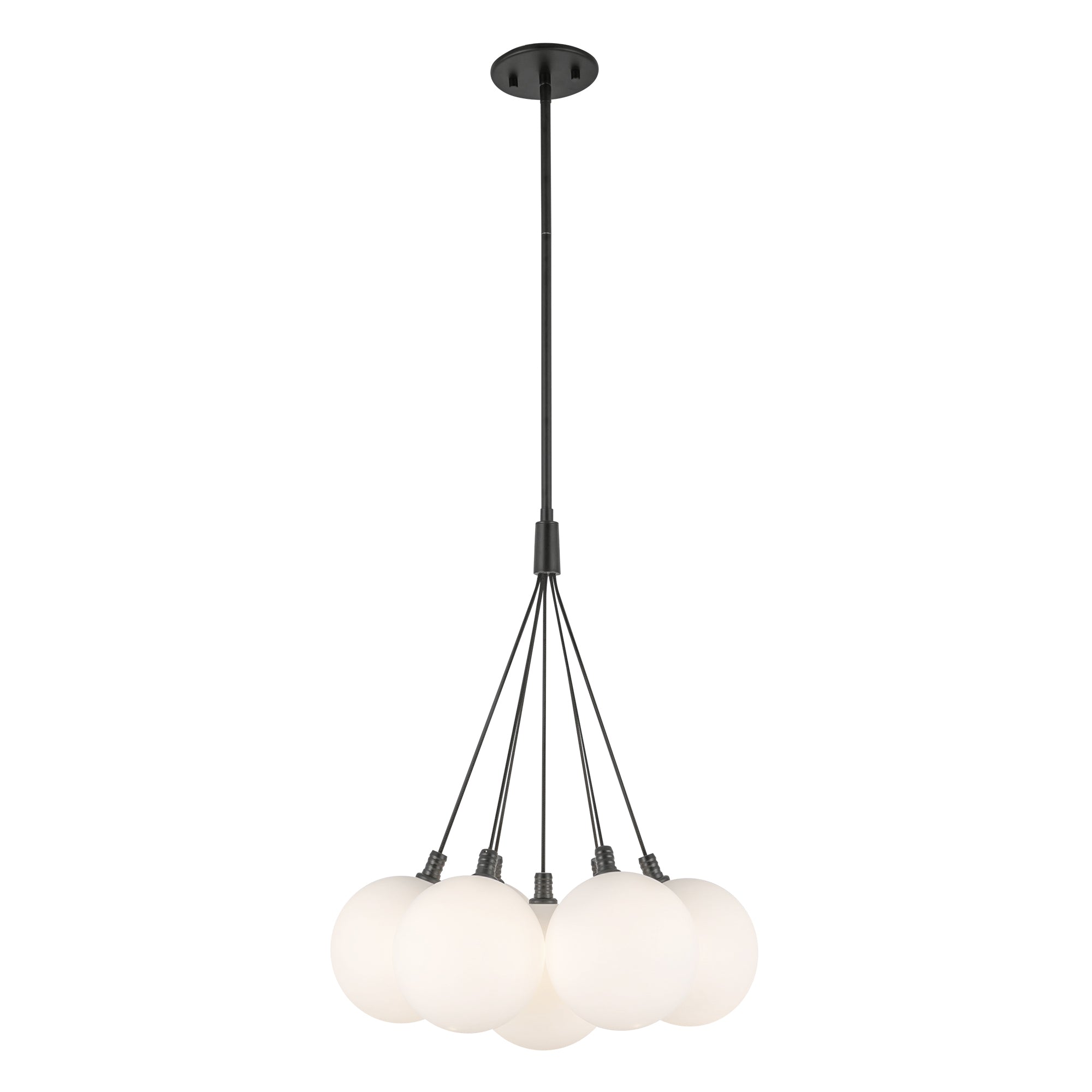 Bolla LED Chandelier in Black/Opal Glass Finish | Kuzco Lighting