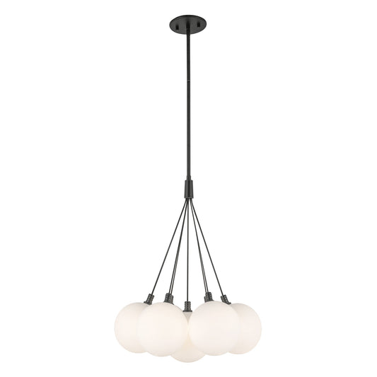 Bolla LED Chandelier in Black/Opal Glass Finish | Kuzco Lighting