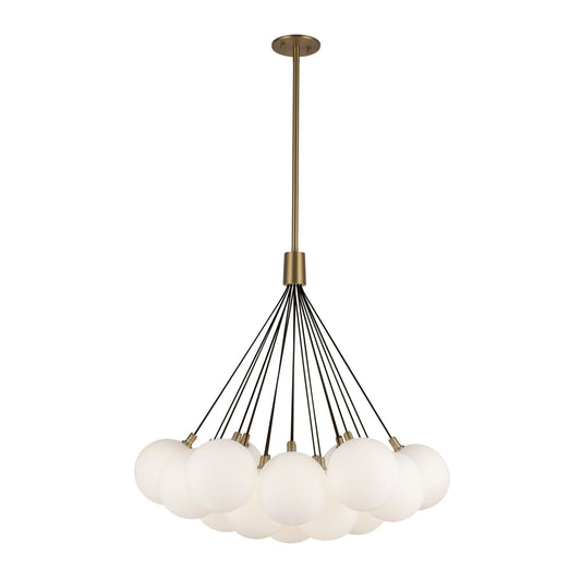 Bolla LED Chandelier in Brushed Gold/Opal Glass Finish | Kuzco Lighting