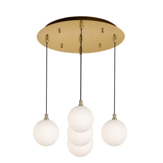 Bolla Pendant in Brushed Gold/Opal Glass Finish | Kuzco Lighting