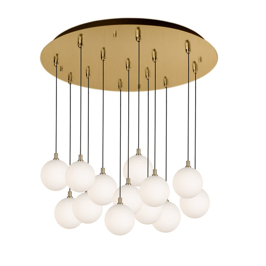 Bolla Pendant in Brushed Gold/Opal Glass Finish | Kuzco Lighting
