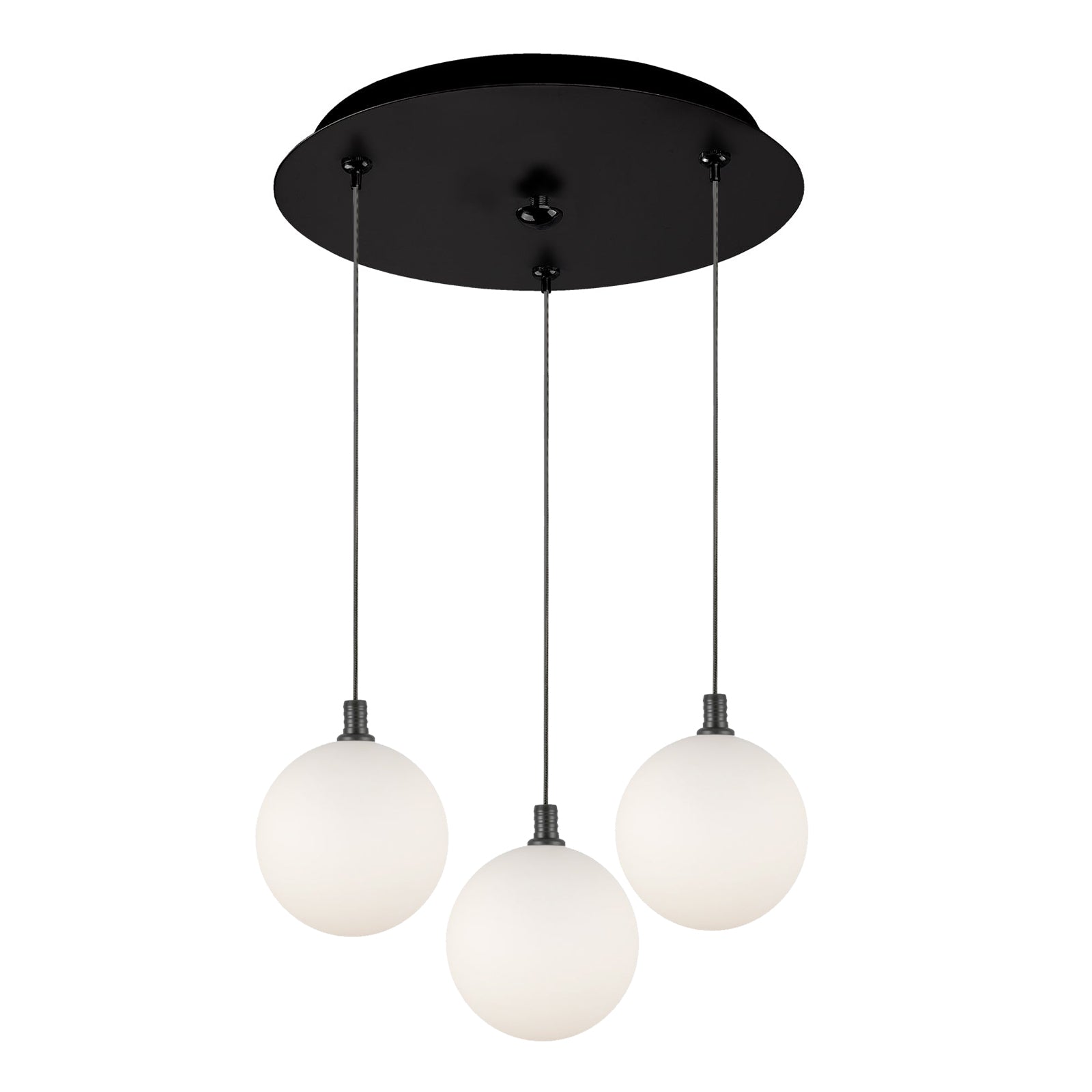 Bolla Pendant in Black/Opal Glass Finish | Kuzco Lighting