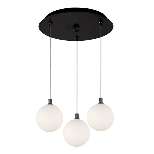 Bolla Pendant in Black/Opal Glass Finish | Kuzco Lighting