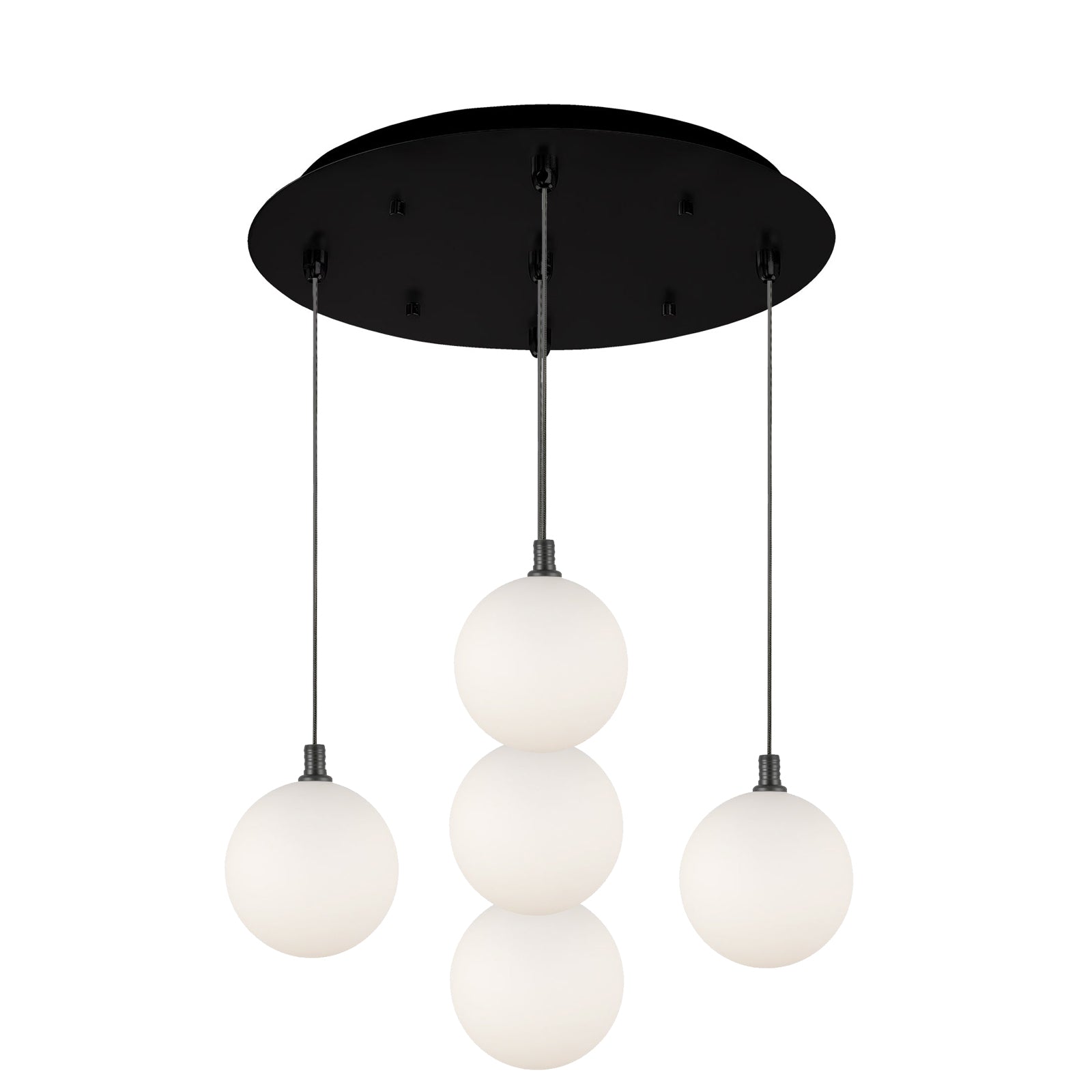 Bolla Pendant in Black/Opal Glass Finish | Kuzco Lighting