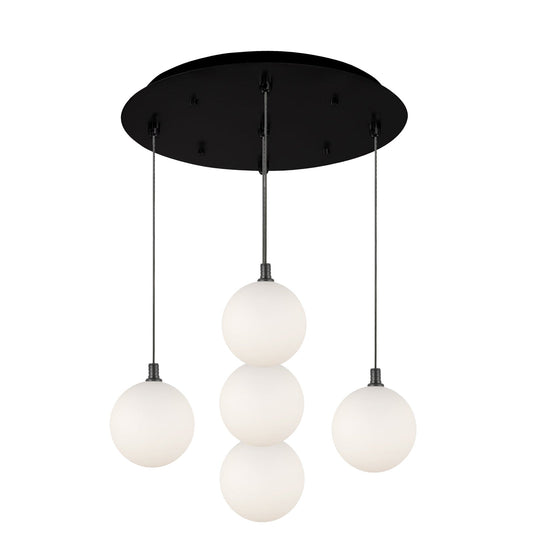 Bolla Pendant in Black/Opal Glass Finish | Kuzco Lighting