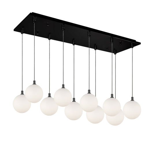 Bolla Pendant in Black/Opal Glass Finish | Kuzco Lighting