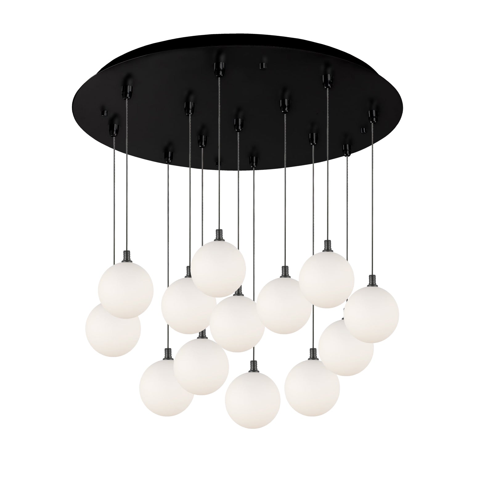 Bolla Pendant in Black/Opal Glass Finish | Kuzco Lighting
