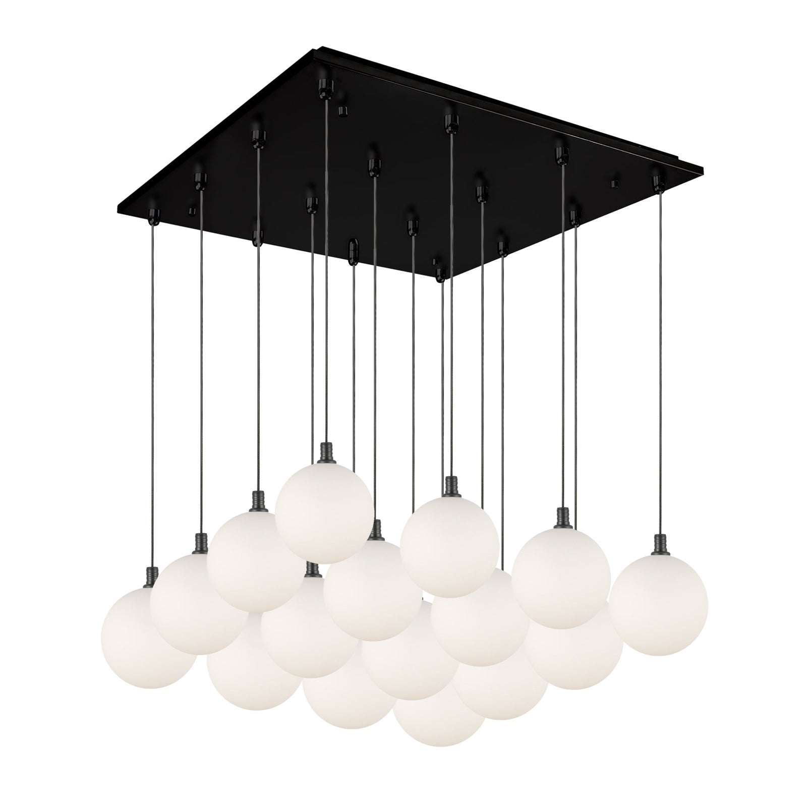 Bolla Pendant in Black/Opal Glass Finish | Kuzco Lighting