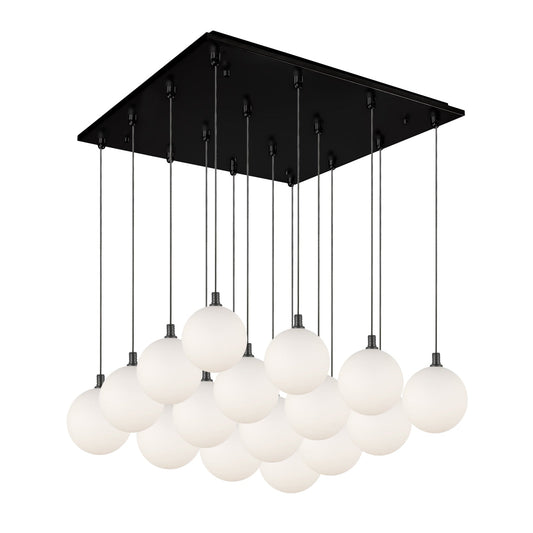 Bolla Pendant in Black/Opal Glass Finish | Kuzco Lighting