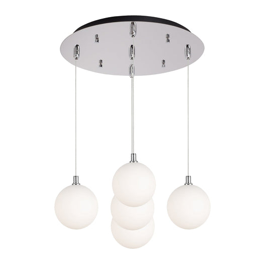 Bolla Pendant in Chrome/Opal Glass Finish | Kuzco Lighting