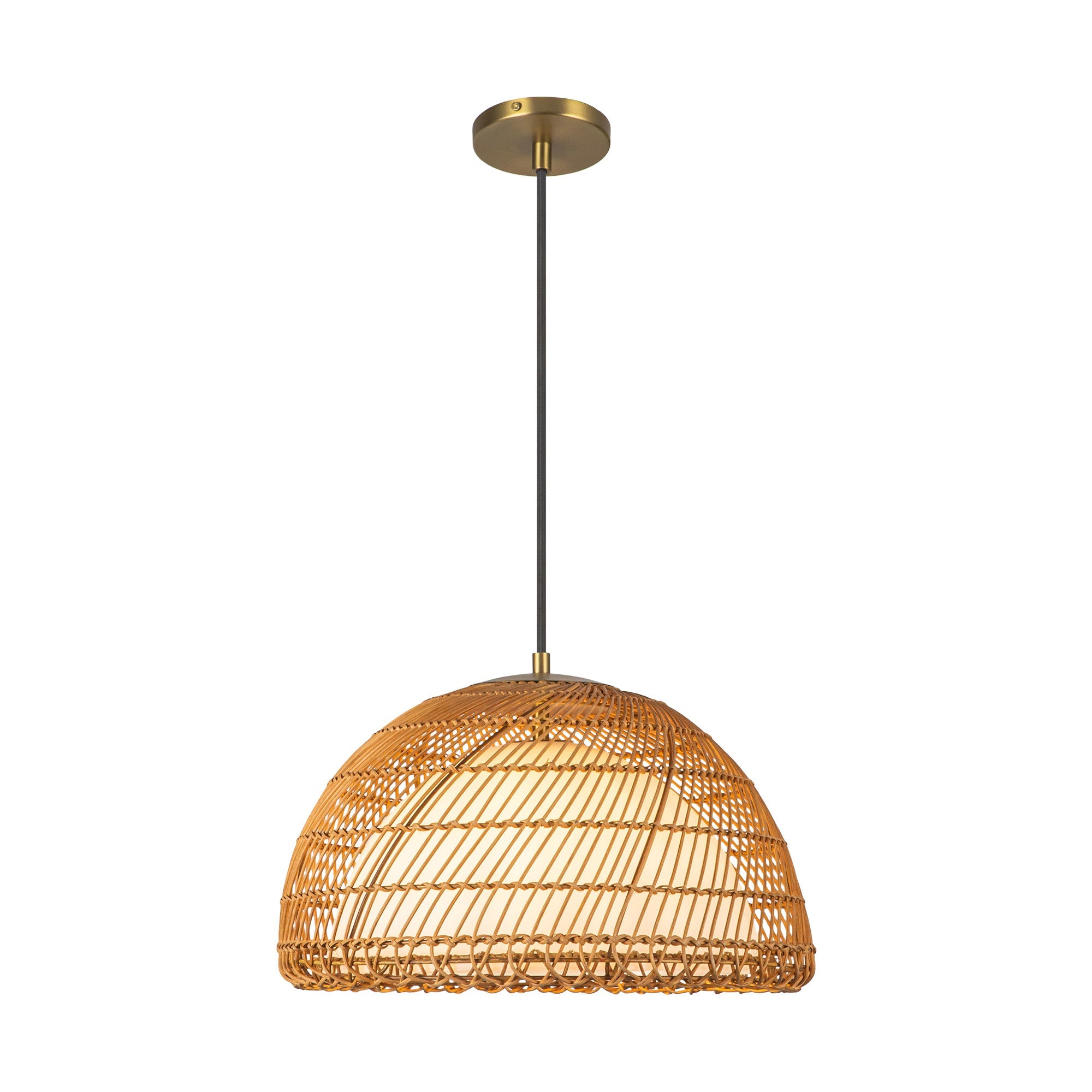 Bondi 16-in Brushed Gold/Opal 1 Light Pendant by Alora Lighting | PD631416BGOP | Alora Lighting
