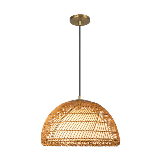 Bondi 16-in Brushed Gold/Opal 1 Light Pendant by Alora Lighting | PD631416BGOP | Alora Lighting
