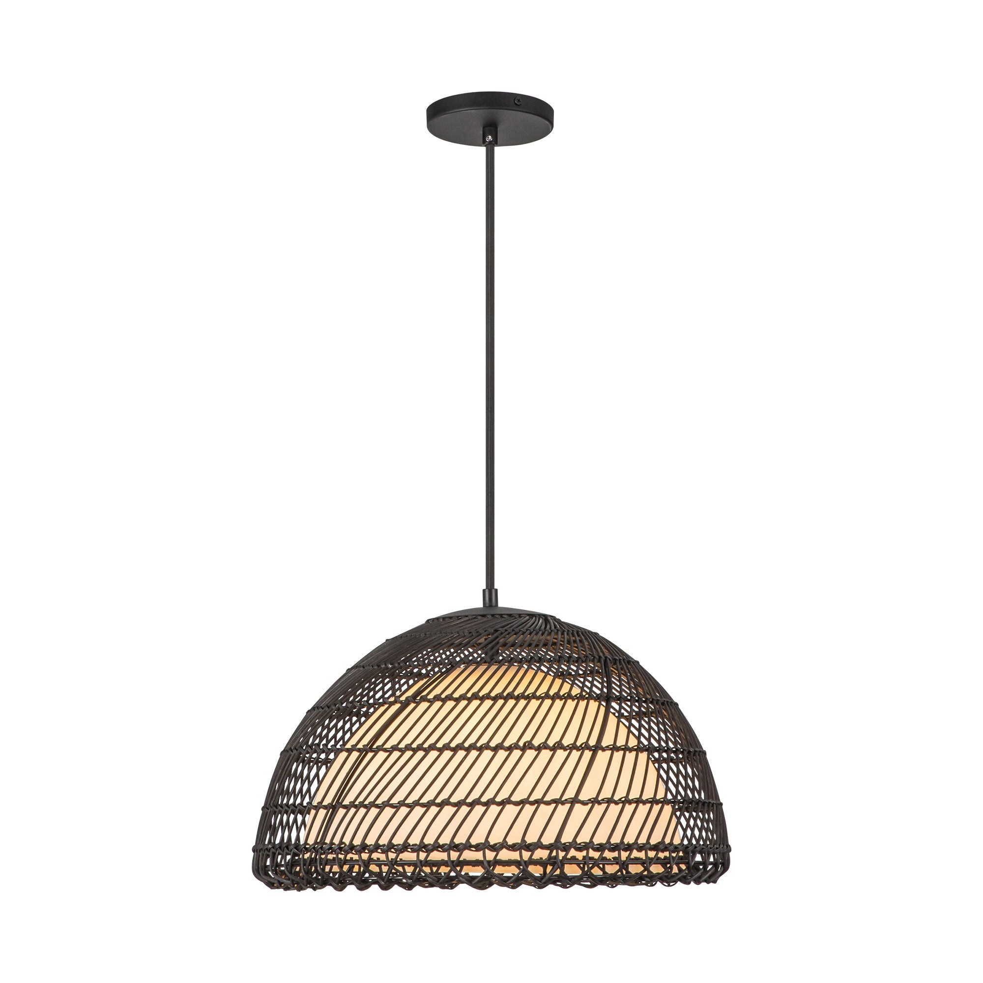 Bondi 16-in Matte Black/Opal 1 Light Pendant by Alora Lighting | PD631416MBOP | Alora Lighting
