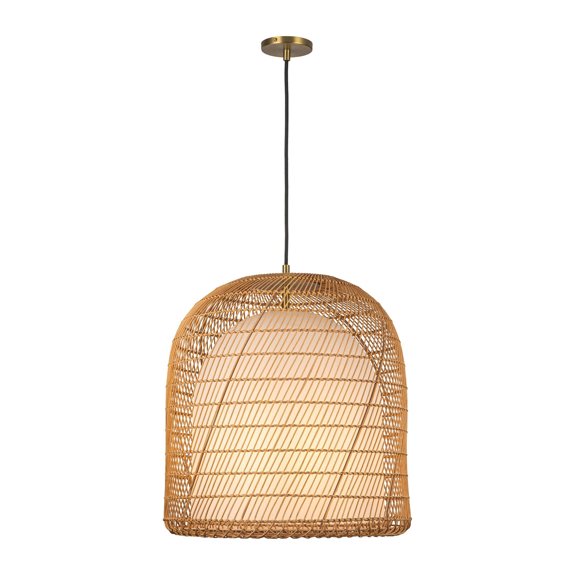 Bondi 20-in Brushed Gold/Opal Glass 1 Light Pendant by Alora Lighting | PD631920BGOP | Alora Lighting