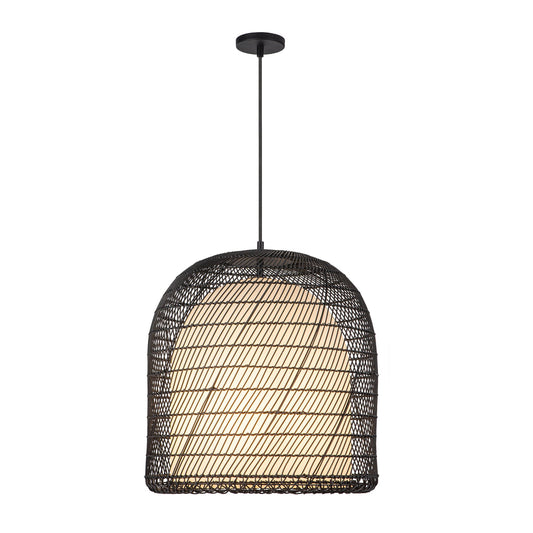 Bondi 20-in Matte Black/Opal Glass 1 Light Pendant by Alora Lighting | PD631920MBOP | Alora Lighting