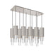 Bordeaux 28-in Brushed Nicket/Clear Ribbed Glass 10-Light Multi Pendant by Alora Lighting | MP502204BNCR-10 | Alora Lighting