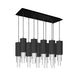 Bordeaux 28-in Matte Black/Clear Ribbed Glass 10-Light Multi Pendant by Alora Lighting | MP502204MBCR-10 | Alora Lighting